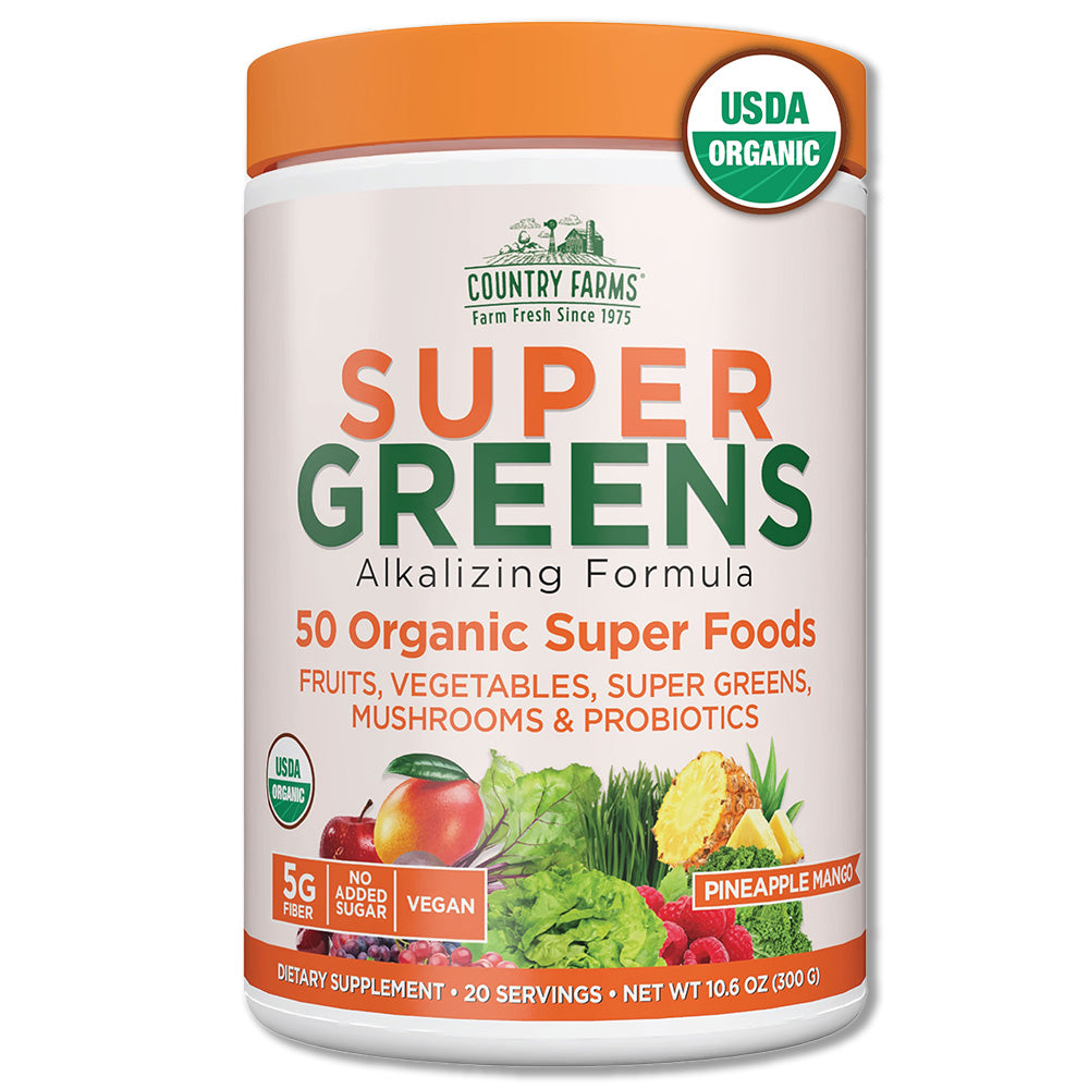 Super Greens Powder - 20 Servings - Pineapple Mango Flavor