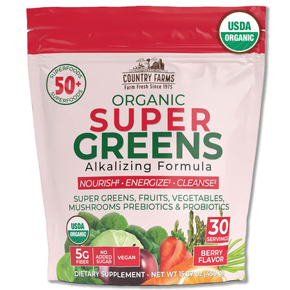 Super Greens Powder - 30 Servings - Berry Flavor