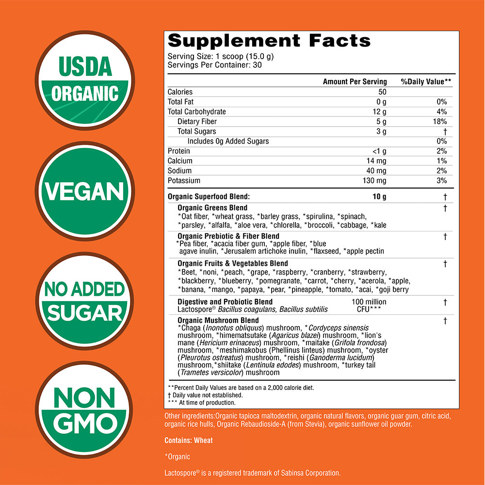 Super Greens Powder - 30 Servings - Pineapple Mango