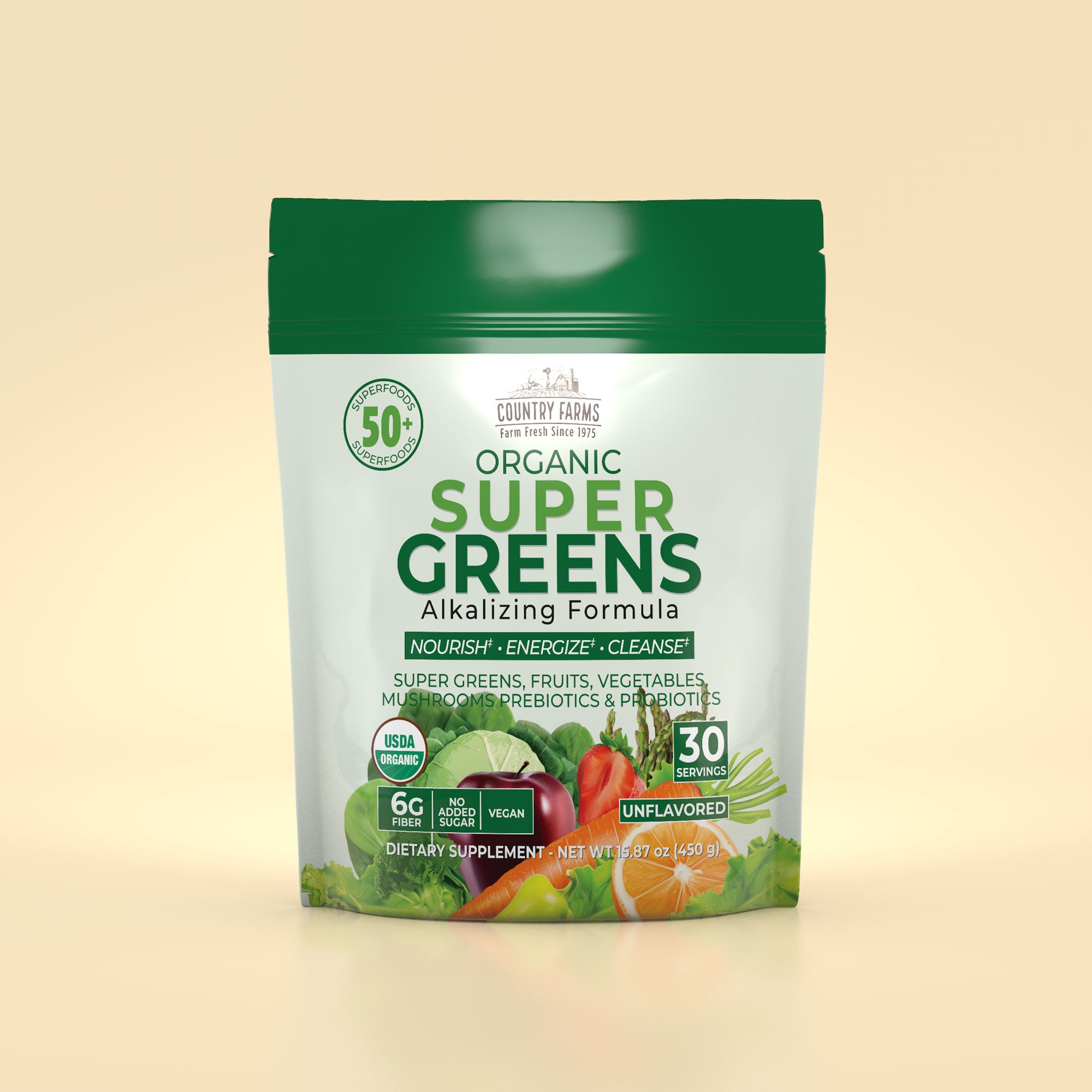 Super Greens Powder - 30 Servings - Unflavored – Country Farms